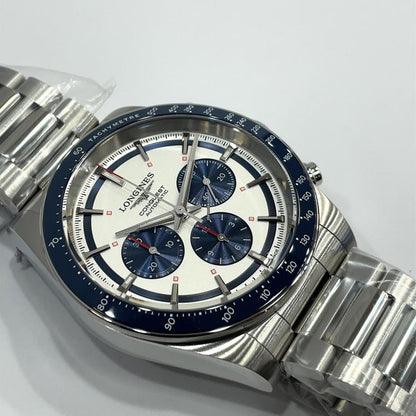 Longines Conquest Blue Panda Chronograph